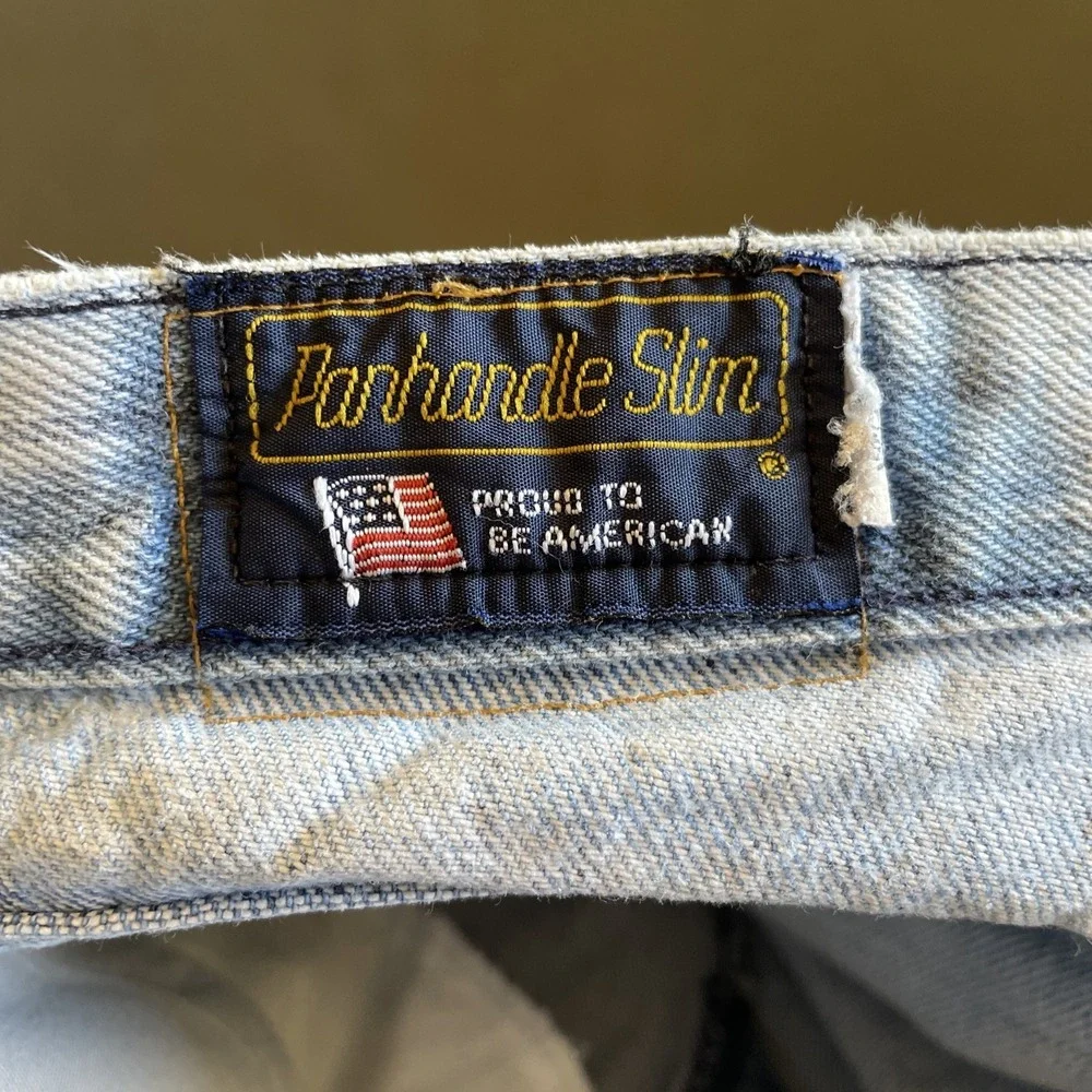 Vtg Panhandle Slim Extra Light Wash Denim Jeans High Waisted Size 13/14